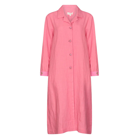 Gertrude Linen Coat in Blush Pink