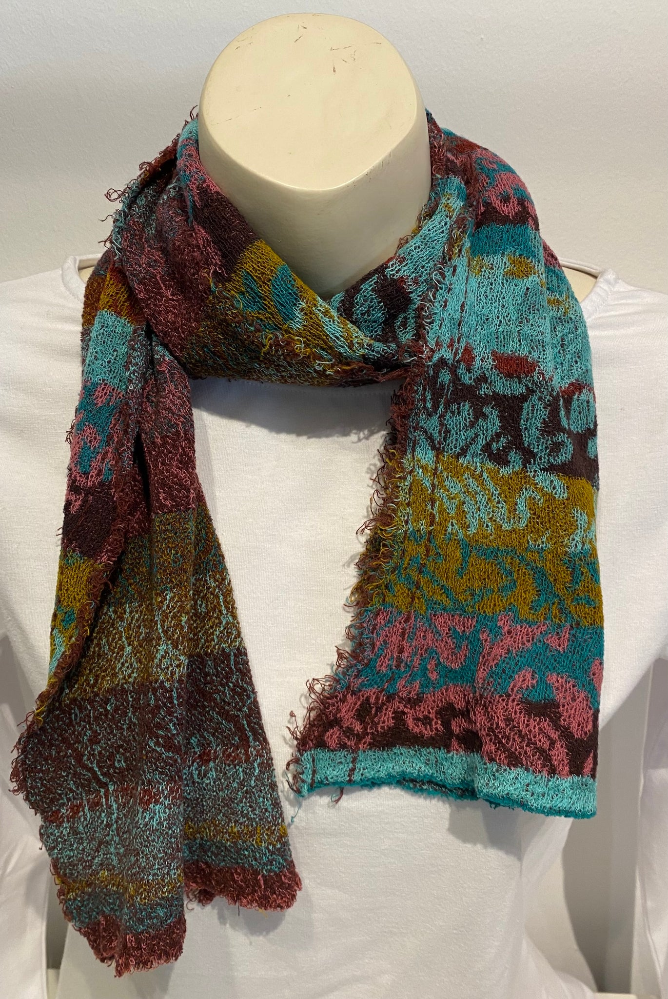 Japanese Pure Cotton Scarf in Turquoise