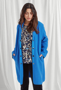 Brendana Wool Coat in Deep Blue