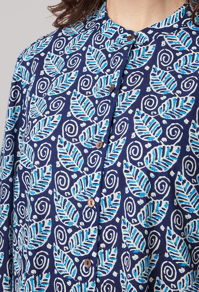 Lucia Tunic Coastal Leaf in Blue Mix