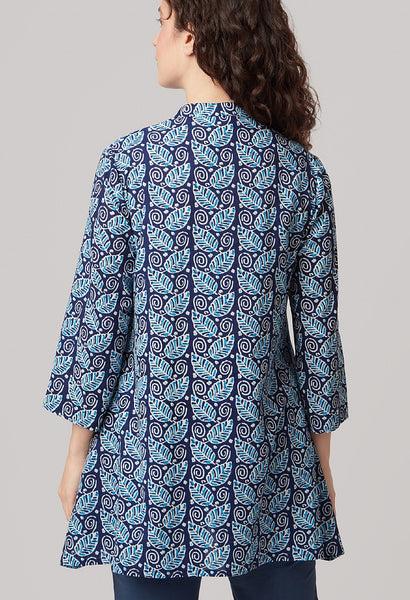 Lucia Tunic Coastal Leaf in Blue Mix