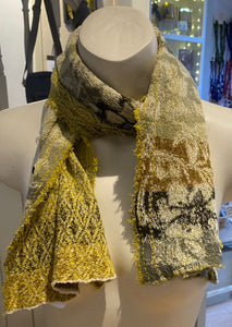 Japanese Pure Cotton Scarf in Olive Grey