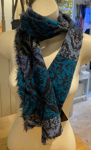 Japanese Pure Wool Scarf in Blue