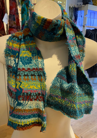 Japanese Pure Cotton Scarf in Turquoise