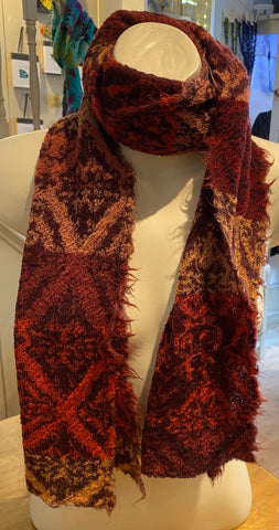 Japanese Pure Wool Scarf in Orange