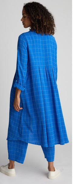 Stitched Grid Check Dress in Periwinkle