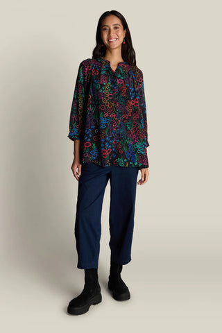 Embroidered Flowers Relaxed Shirt