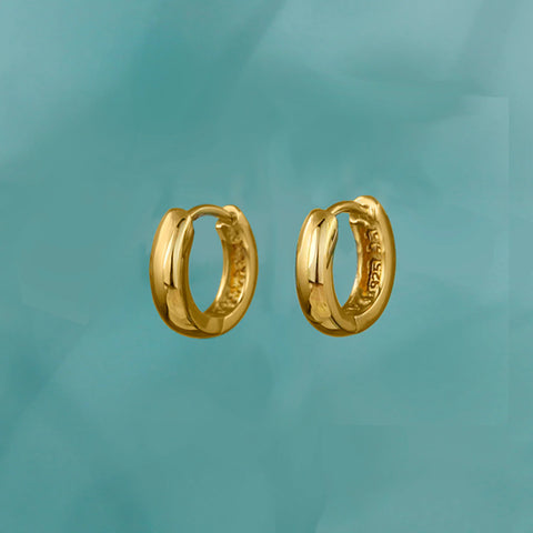 Simple Gold Sleeper Hoop Earrings