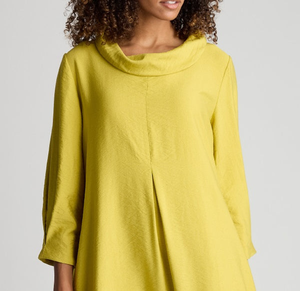 Textured Viscose Bubble Dress in Citrus