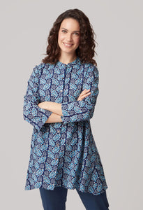 Lucia Tunic Coastal Leaf in Blue Mix