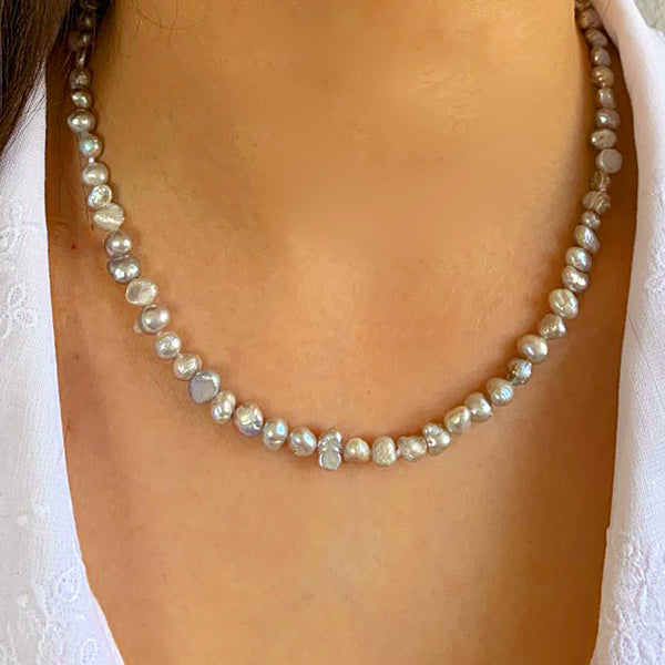 Light Grey Freshwater Pearl Necklace