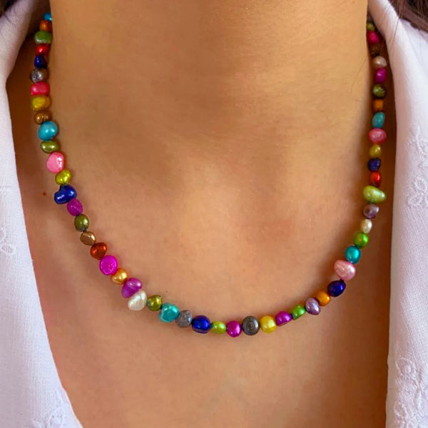 Rainbow Pearl Necklace