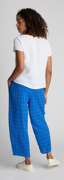 Stitched Grid Check Bubble Trousers in Perriwinkle