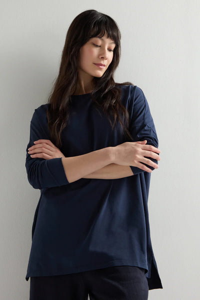 Cotton Jersey Relaxed Top in Midnight