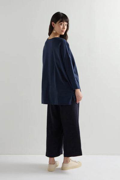 Cotton Jersey Relaxed Top in Midnight