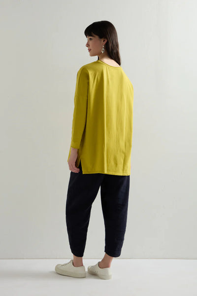 Cotton Elastane Jersey Oversize Top in Citrus