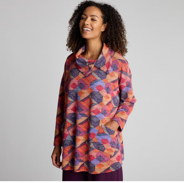 Bold Cubist Printed Tunic Multi