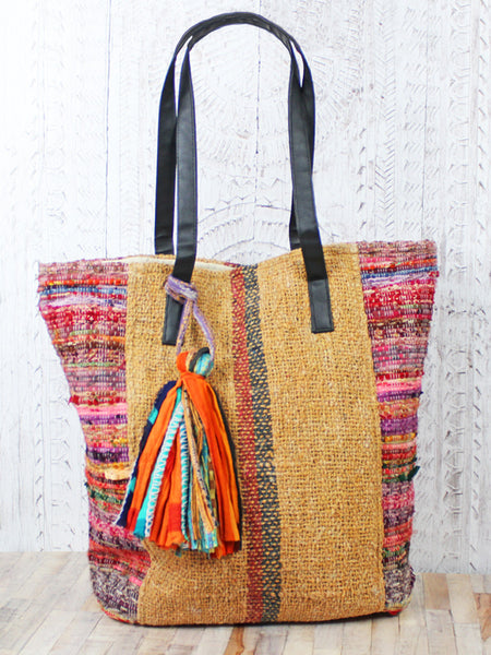 Tote Bag in Upcycled Sari Fabric 2 Colourways