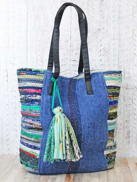 Tote Bag in Upcycled Sari Fabric 2 Colourways