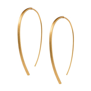 Threader Wishbone Earrings in Gold